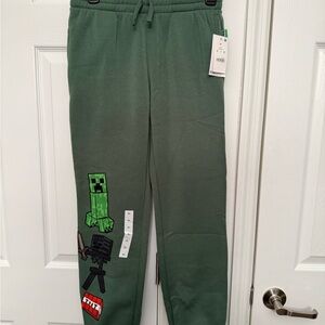 Minecraft Kids Green Creeper Jogger Pants